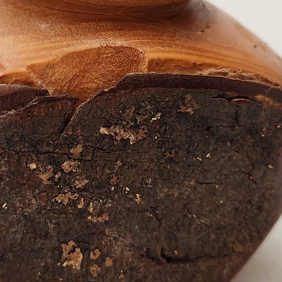 Wood turned Candlestick Holder. Rustic, handmade. - Picture 5 of 7